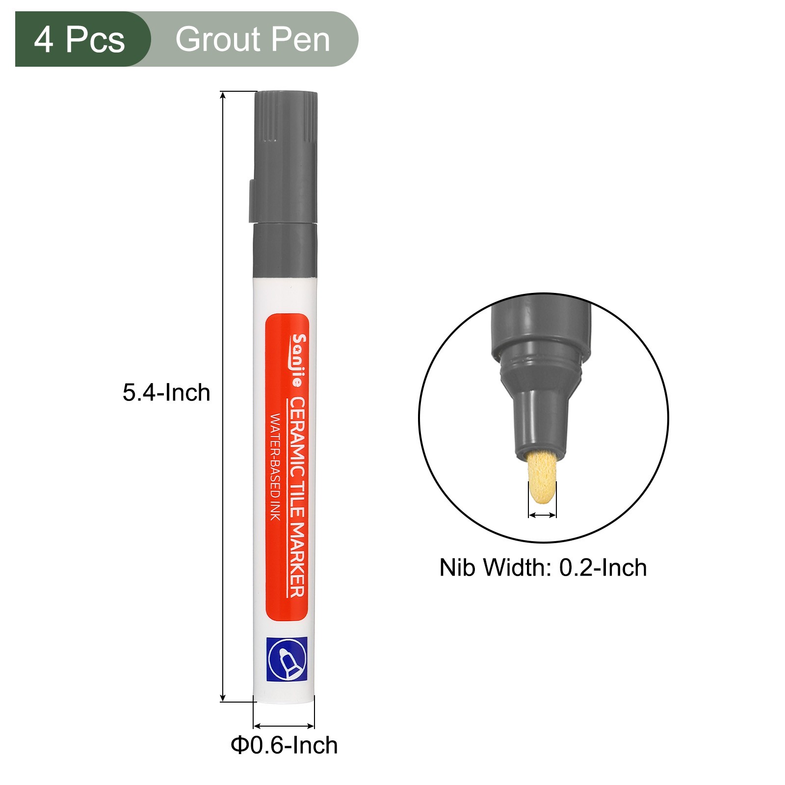 4-Pcs Grout Paint Pen,Great for Balcony, Kitchen, Bathroom