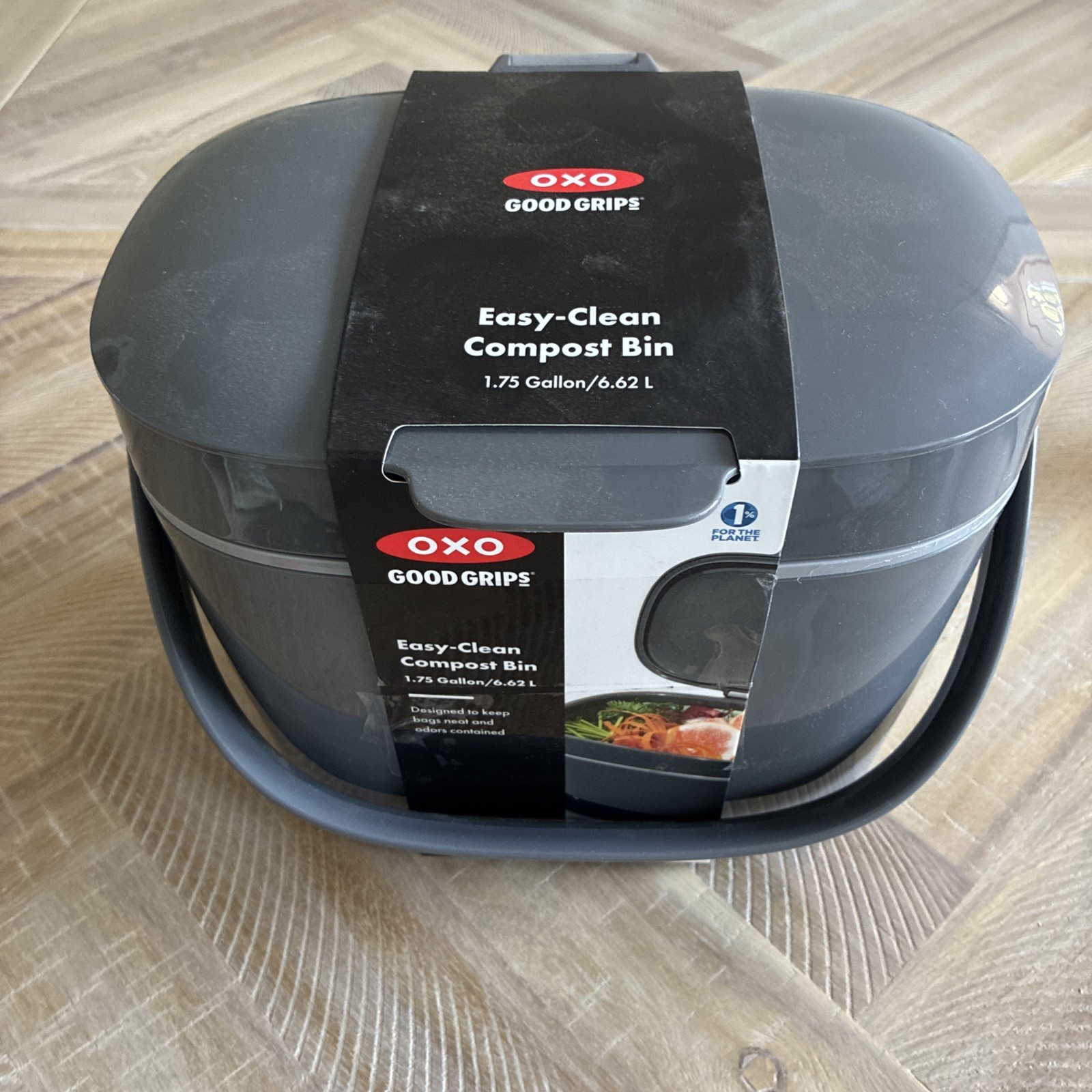 OXO Easy-Clean Compost Bin 1.75 Gallon Gray Kitchen Countertop – 13294600
