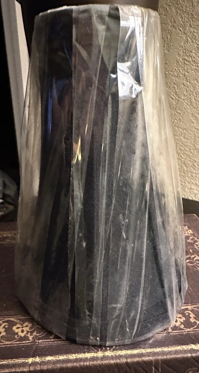 Clip On Lamp Shade-7”H-Classic Dark Black-NEW/NIP-Quality-Fabric-FREE SHIPPING