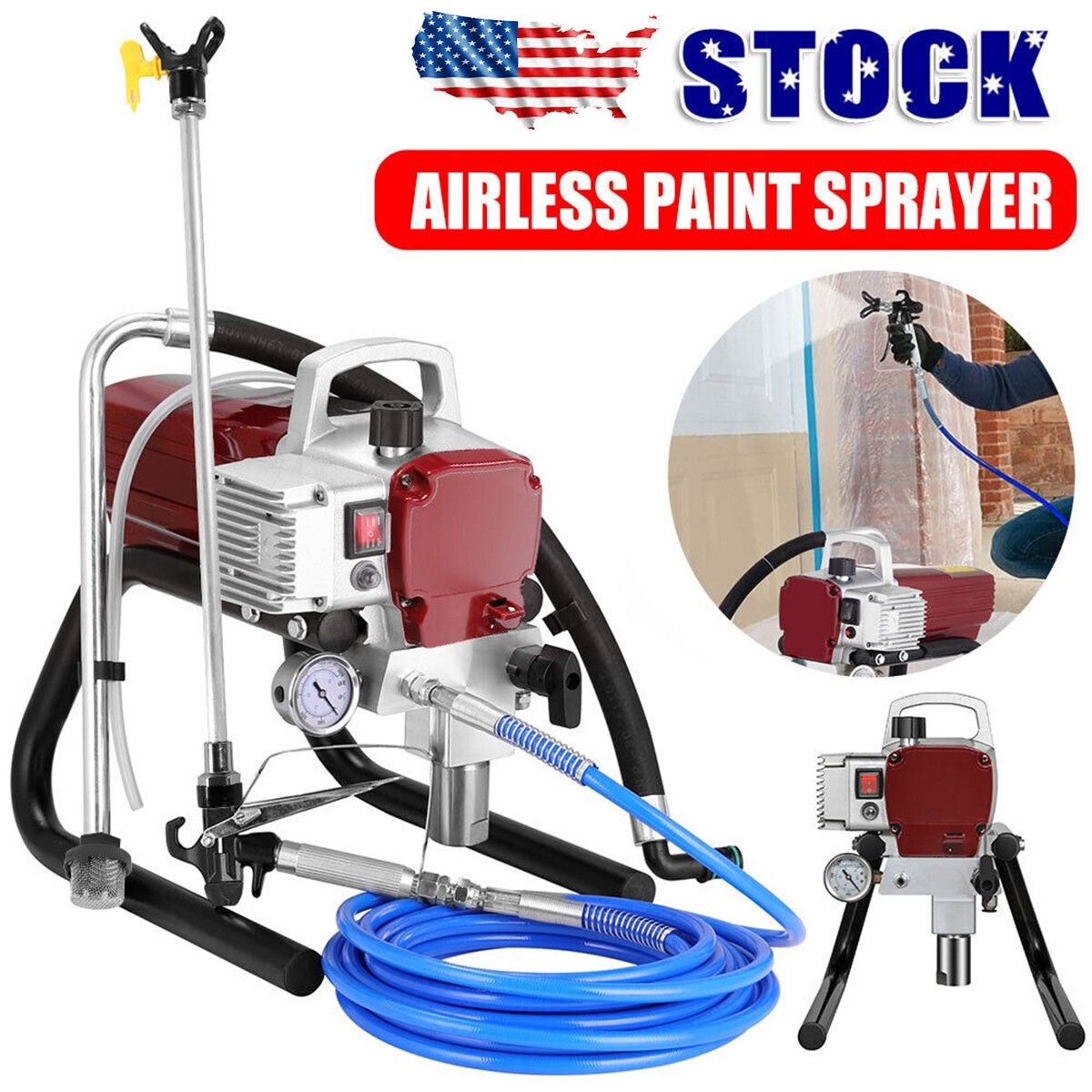 110V 1700W High Pressure Airless Spraying Wall Paint Spray Gun Sprayer Machine