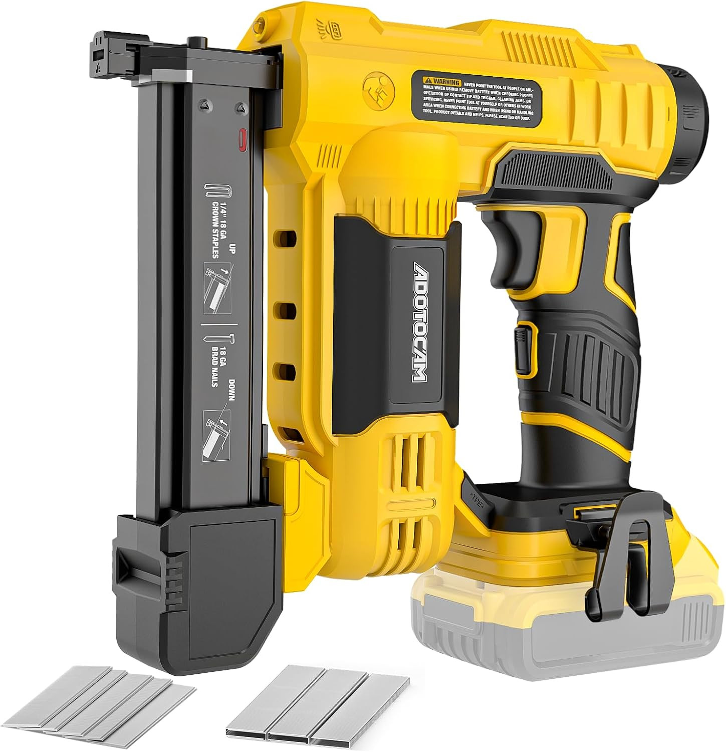 Cordless Brad Nailer for Dewalt 20V Battery (Tool Only), 2 in 1 Cordless Nail Gu