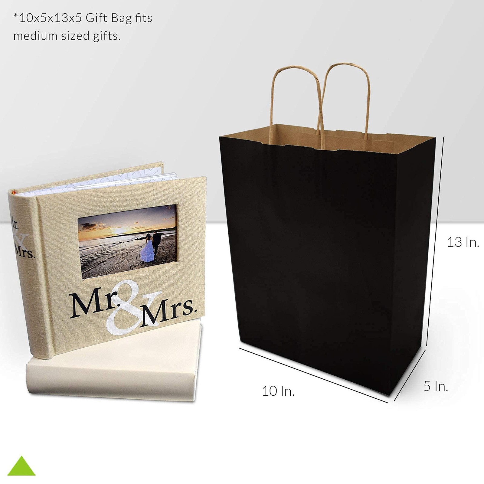 Prime Line Packaging Black Paper Bags Kraft Gift Bags Medium Handles for Small B