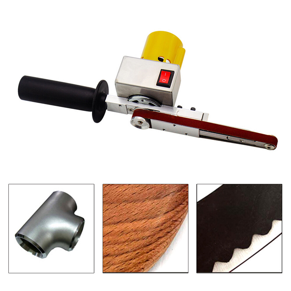 Handheld Electric Belt Sander Mini Grinder Small Machine with 10 Sanding Belts