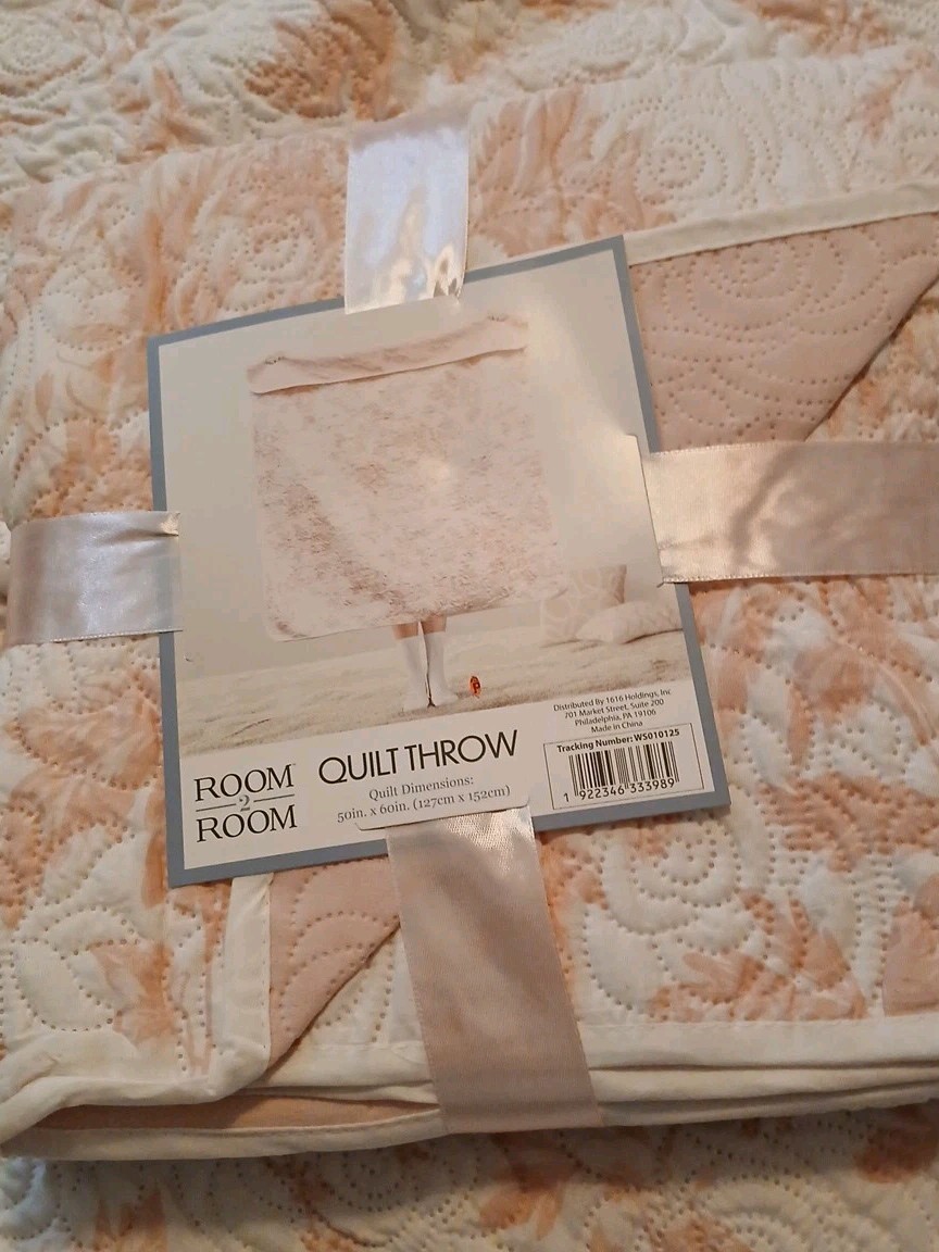 Room To Room Quilt Throw Floral Pink 50″×60″ Any Room