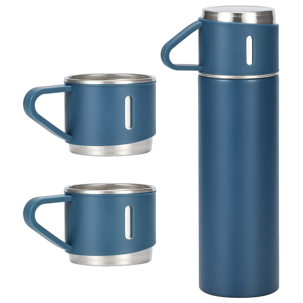 Steel Vacuum Insulated Bottle Gift Set Office Business Coffee Mug Thermos New