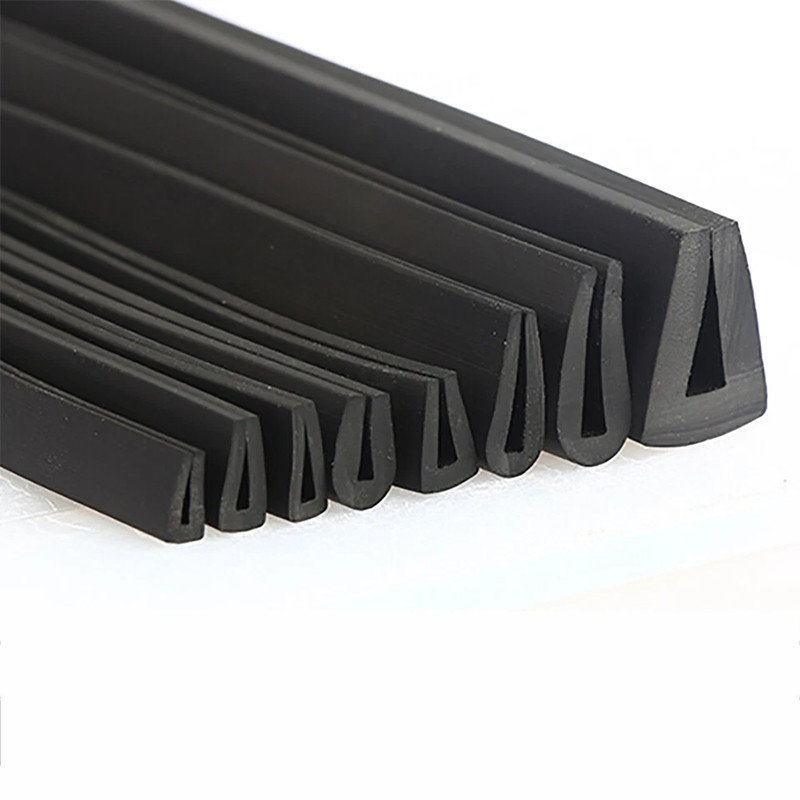 Black Rubber U Channel Edging Trim Seal U-Shaped Bumper Sealing 0.1mm-36mm Slot