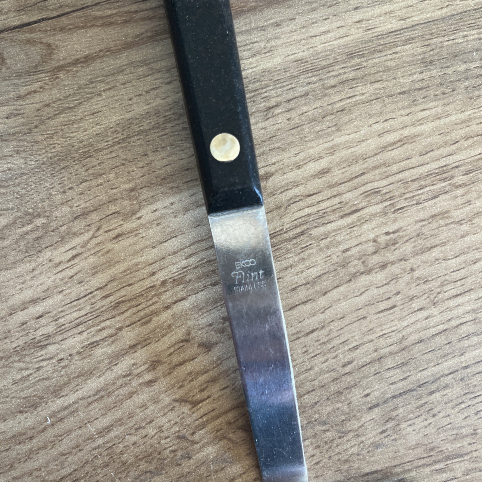 Vintage EKCO Flint Stainless Steel Spatula Wood Handle 12” Made In USA