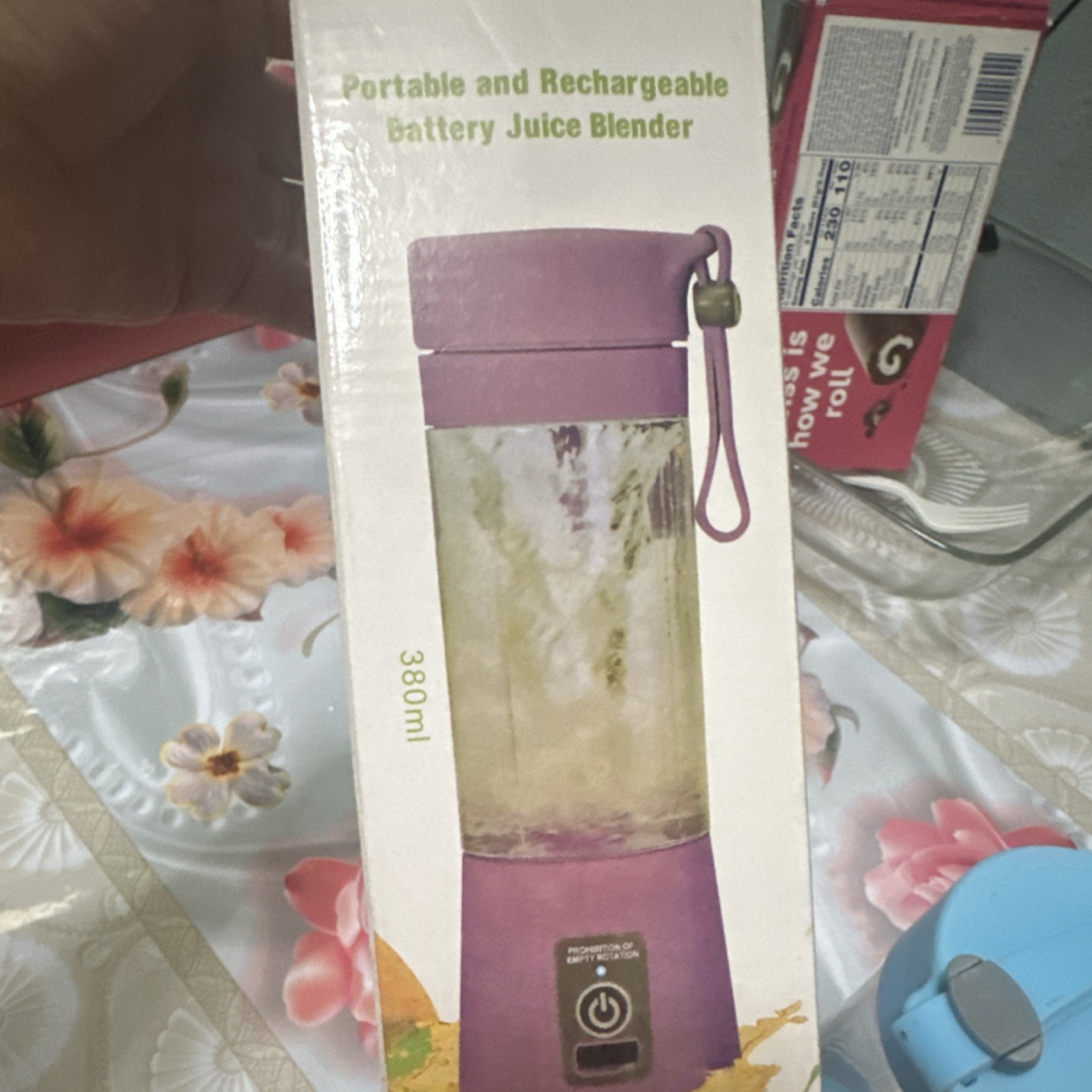 CM-01 Portable Rechargeable Battery-Powered Handheld Personal Blender 380ml Blue