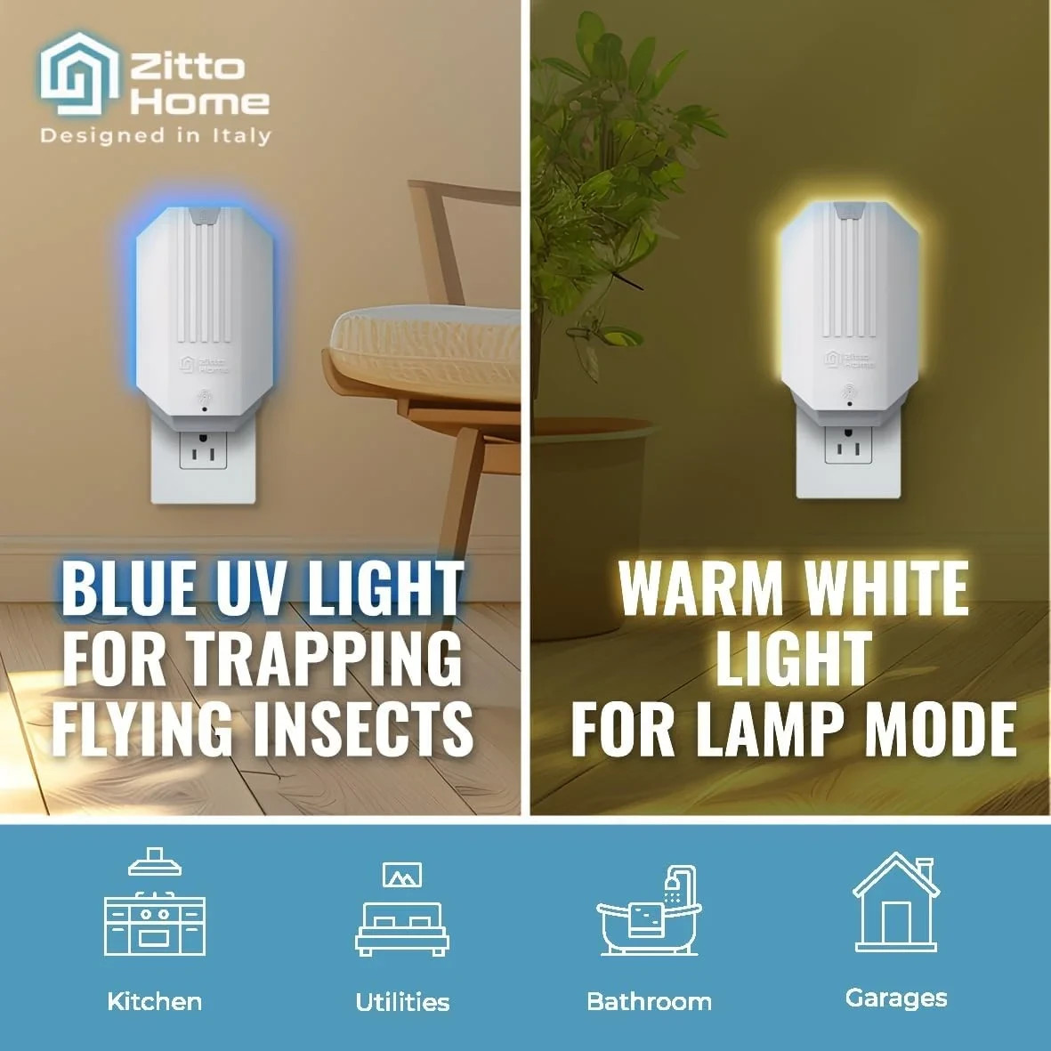 Zitto Home Flying Insect Trap with Plug-in Fly Trap Device and Refill Kit