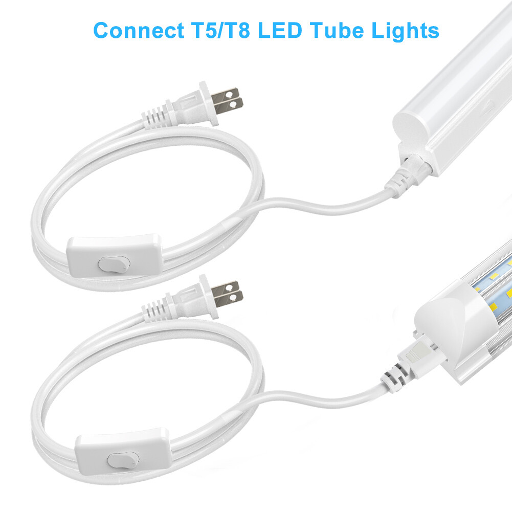 4FT 6FT Power Cord Cables US Plug for T5 T8 8FT LED Tube Light Ceiling Fixtures