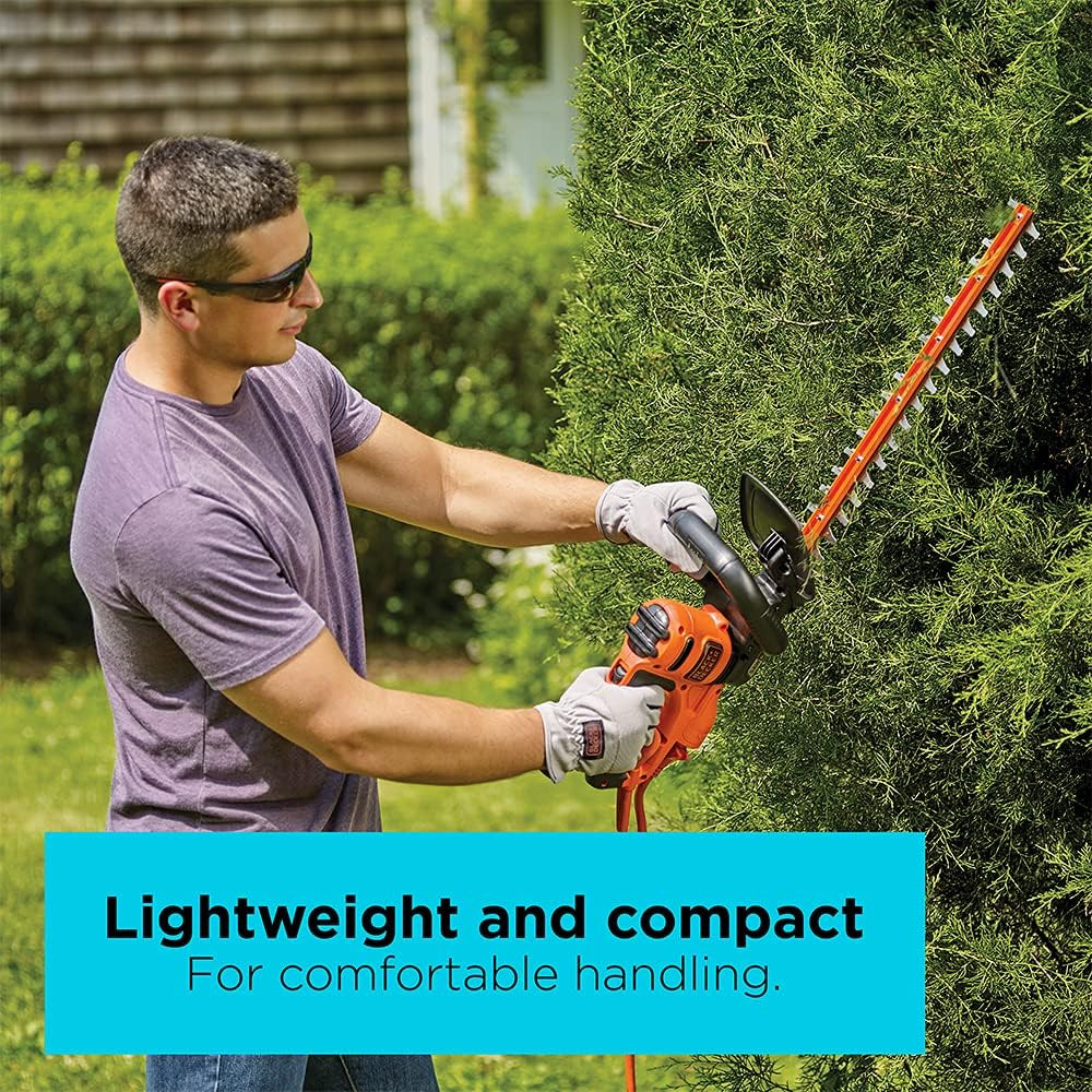 BLACK+DECKER 22″ Electric Hedge Trimmer, Lightweight 4.0 Amp Corded Dual Action