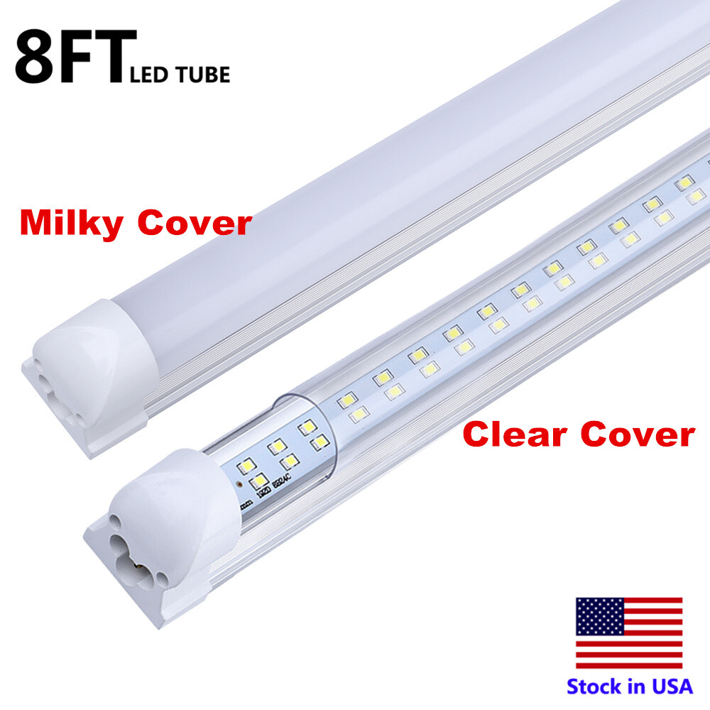 8ft Linkable Led Shop Light Fixture, T8 Integrated 8 Foot Led Tube Light Bulbs