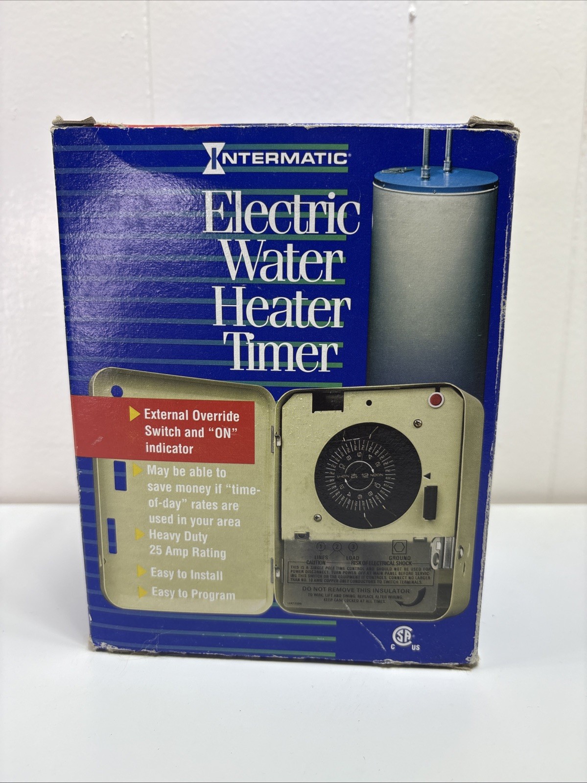 Intermatic Electric Water Heater Timer WH21 25A 250V Bypass Switch