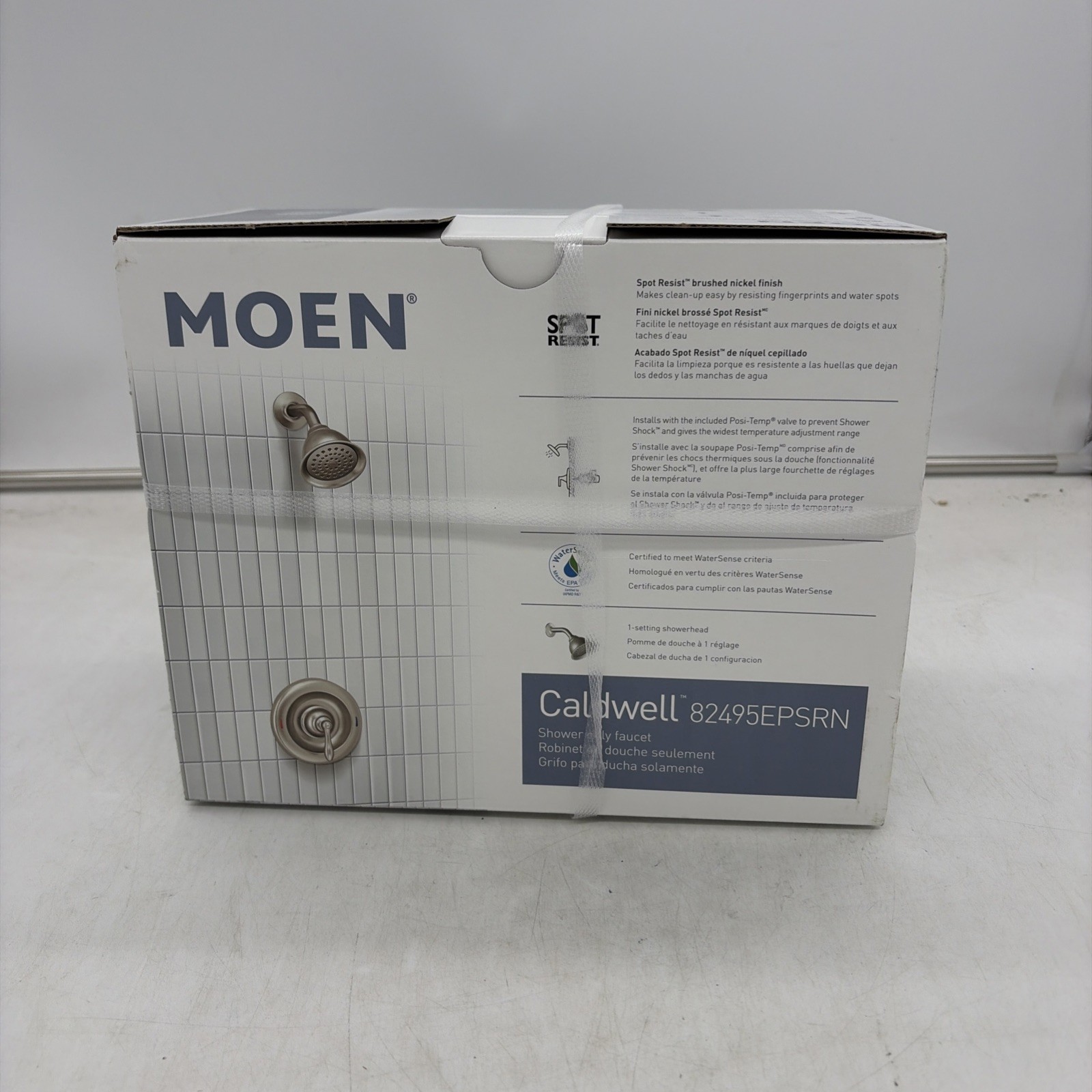 Moen 82495EPSRN Caldwell Shower Only Faucet Spot Resist Brushed Nickel NEW OPEN