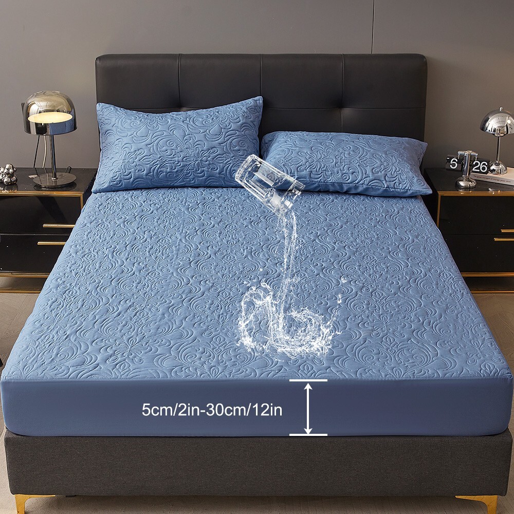 Quilted Fitted Mattress Cover Elastic Fitted Mattress Protector with Deep Pocket