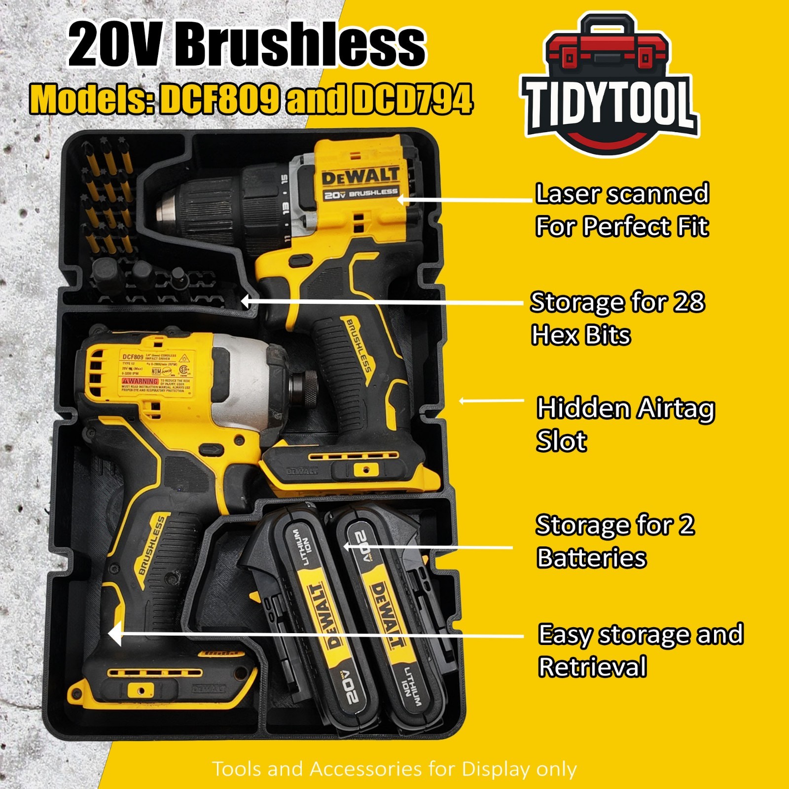 DeWalt Deep Compact Organizer Insert 20V Brushless Drill Impact Set *Insert only