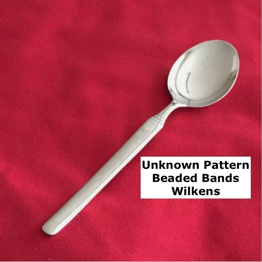 Wilkens Unknown Beaded Bands Slender Handle Soup Spoon 7 3/4″ Stainless Steel
