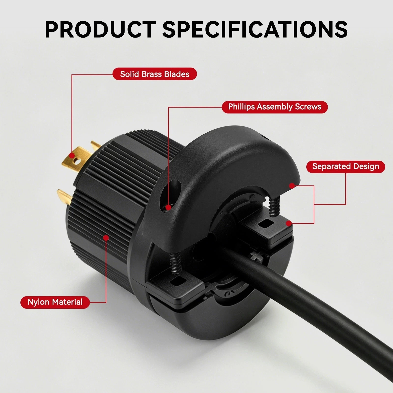 NEMA L14-20P Locking Plug – 20A 125/250V Twist Lock Generator Connector