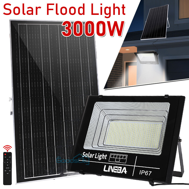 3000W 2000W Solar Lights Outdoor Security Flood Light Dusk to Dawn Solar Lamp