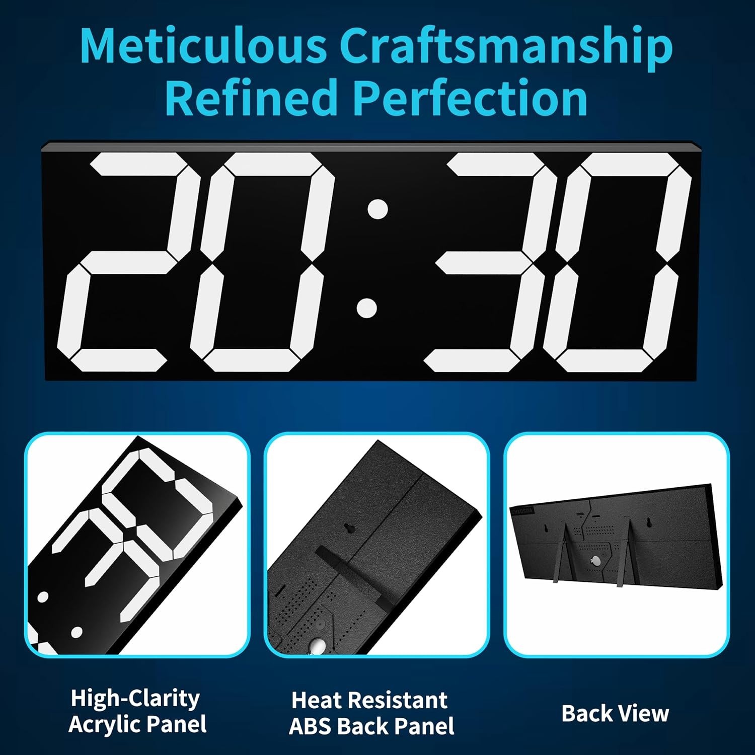 Digital Clock with Large Display 18.7 Inch, GPS Auto-Sync Time, Remote Control