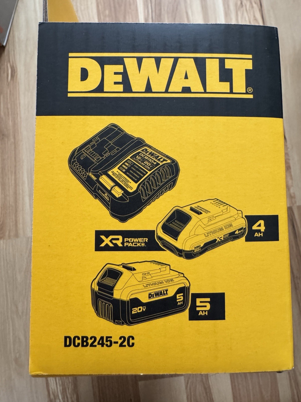 DeWalt DCB245-2C 20V Max 4AH + 5AH Battery Starter Kit – New Sealed