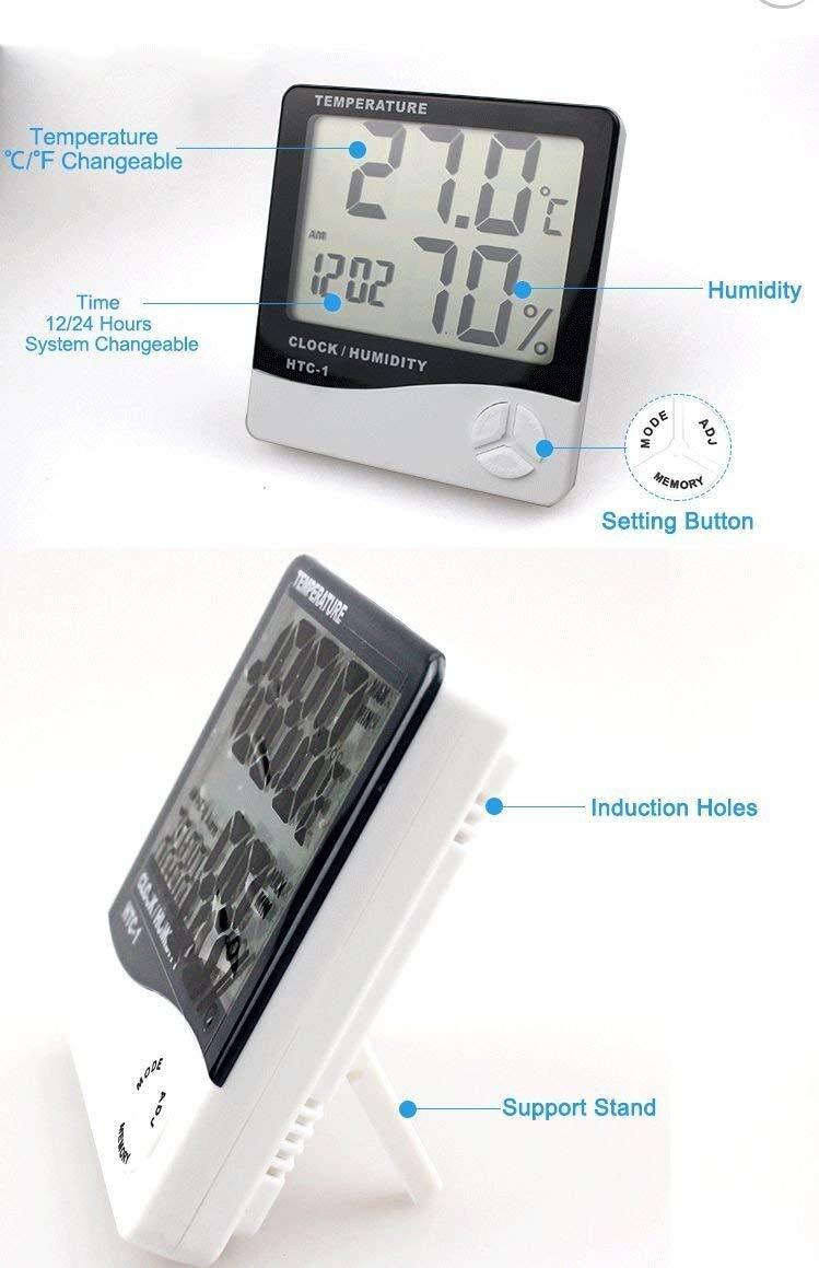 Thermometer Indoor Digital LCD Hygrometer Temperature Humidity Meter Alarm Clock