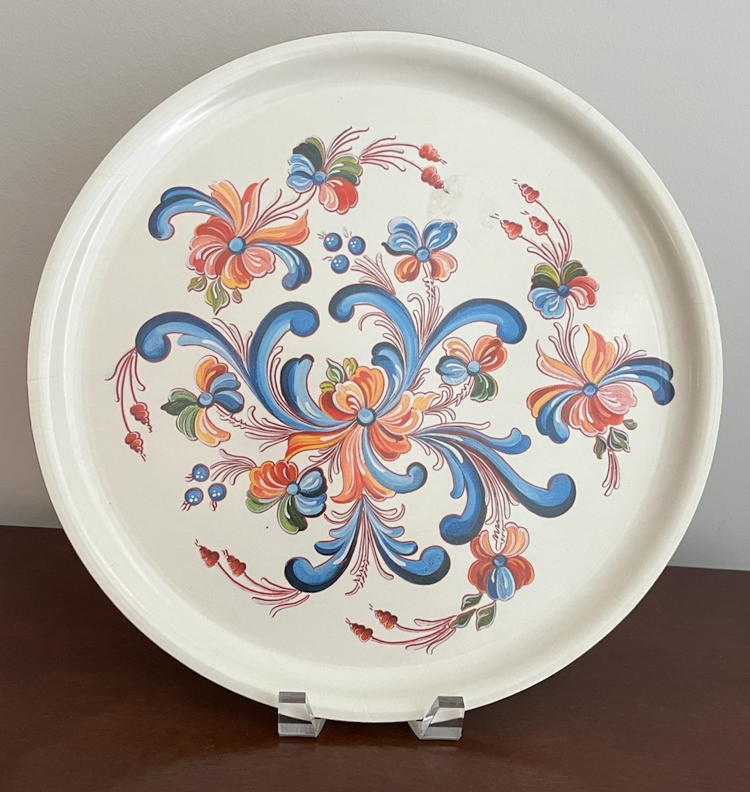 Skandinavisk Hemslojd Sweden Round Tray In Birch Veneer By Anna Linderholm 14 in