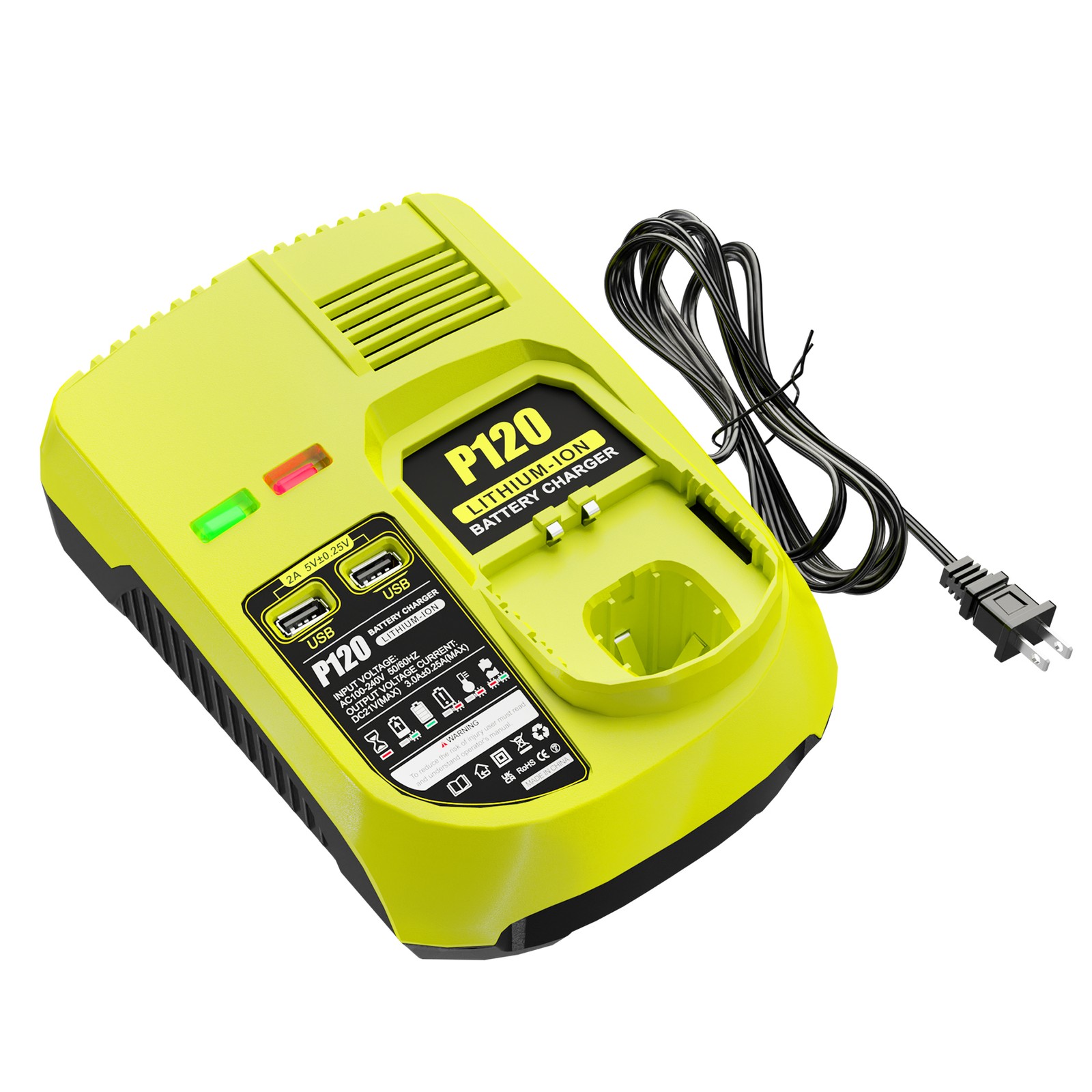 P120 Fast Charger For RYOBI For One+ Plus P108 18V High Capacity Lithium Battery