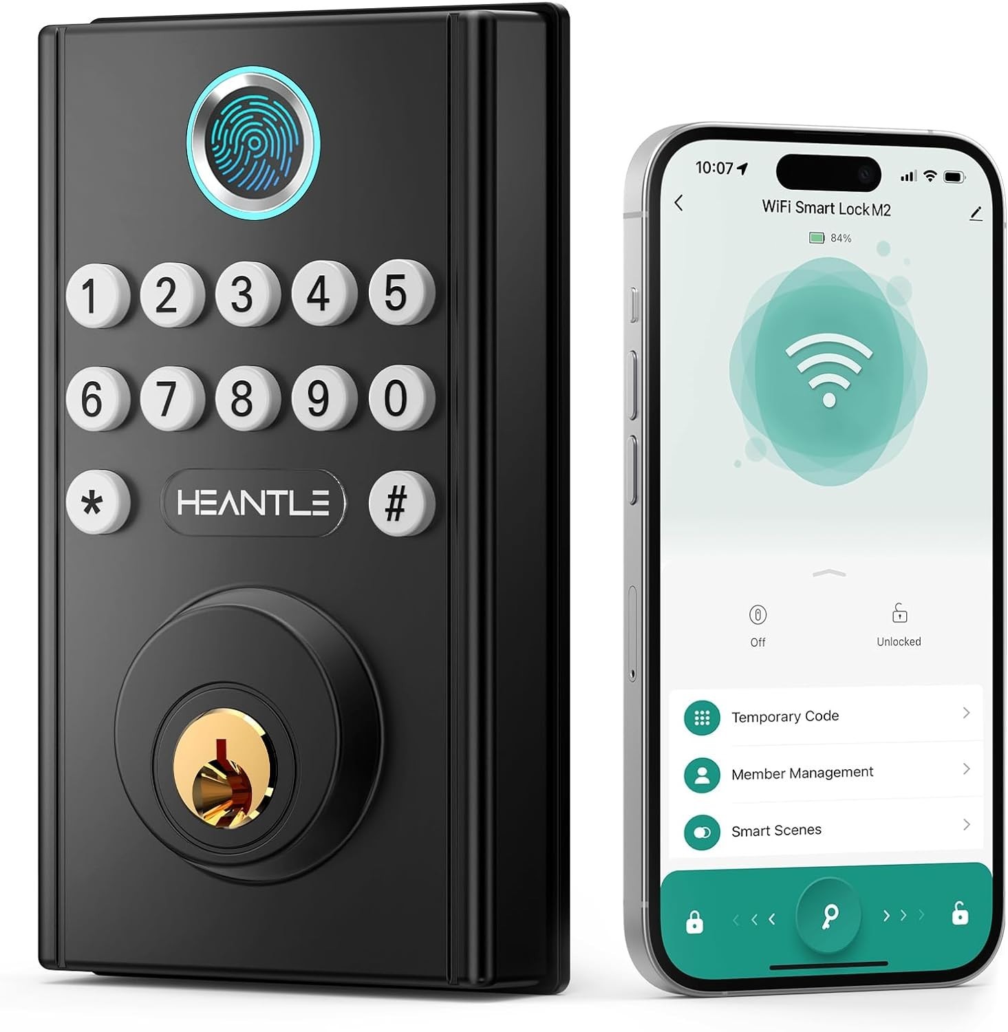 Smart Door Lock WiFi Fingerprint Keyless Entry Digitial Keypad Deadbolt Gateway