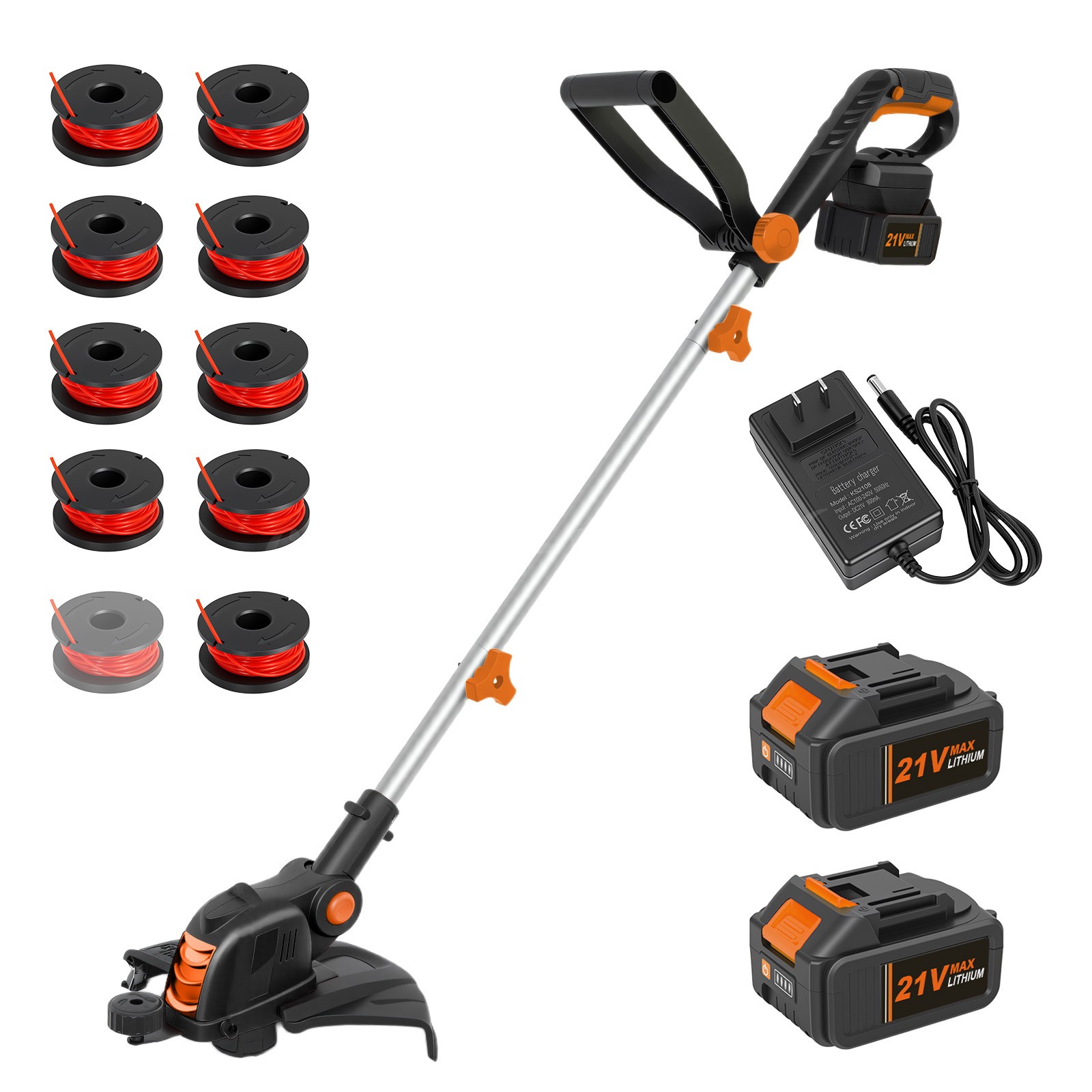 3-IN-1 Electric Cordless Grass Trimmer Strimmer Garden Edger Cutter w/ 2 Battery