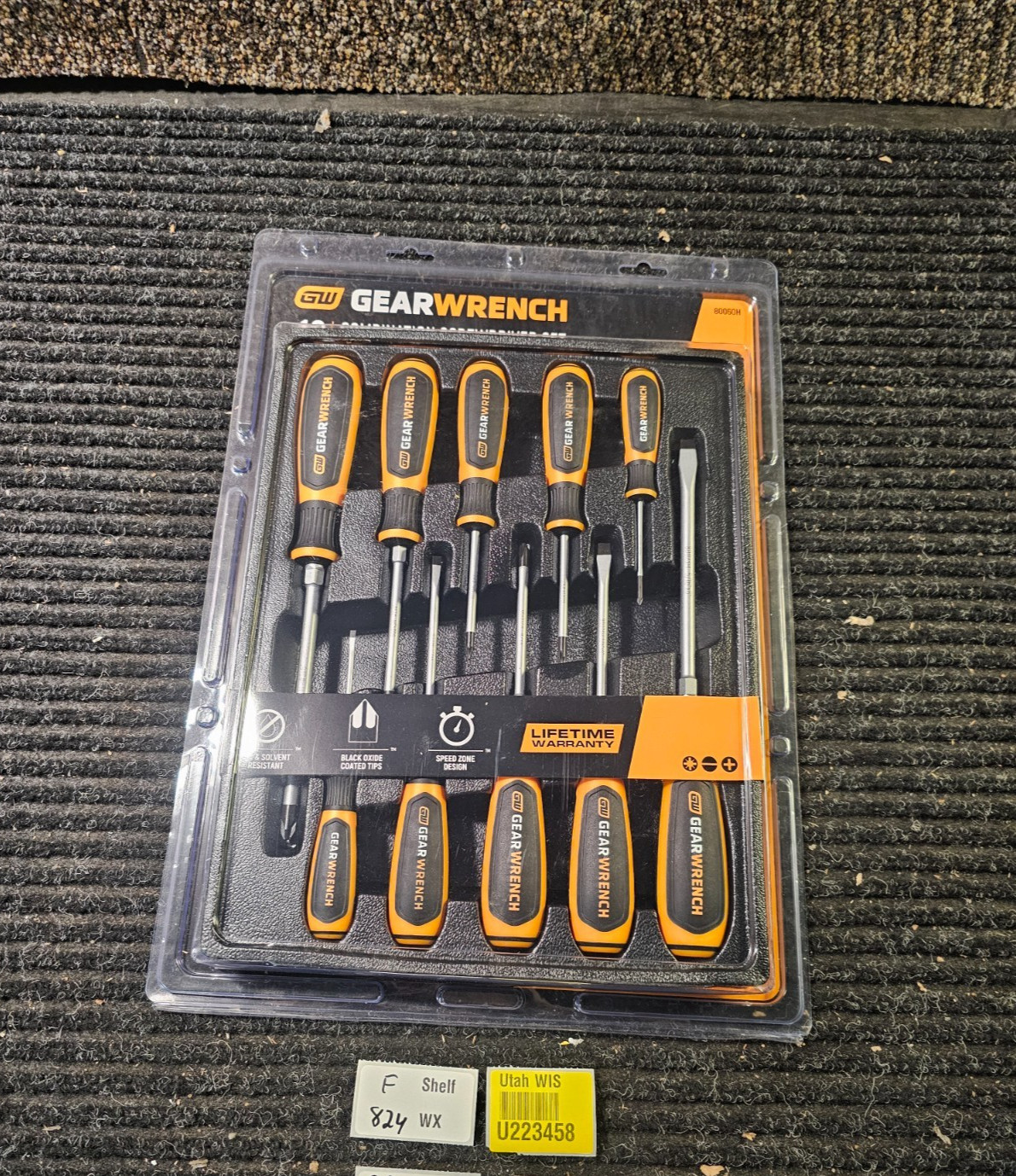 GEARWRENCH 80060H 10-Piece Phillips/Slotted/Pozidriv Dual Material Screwdriver