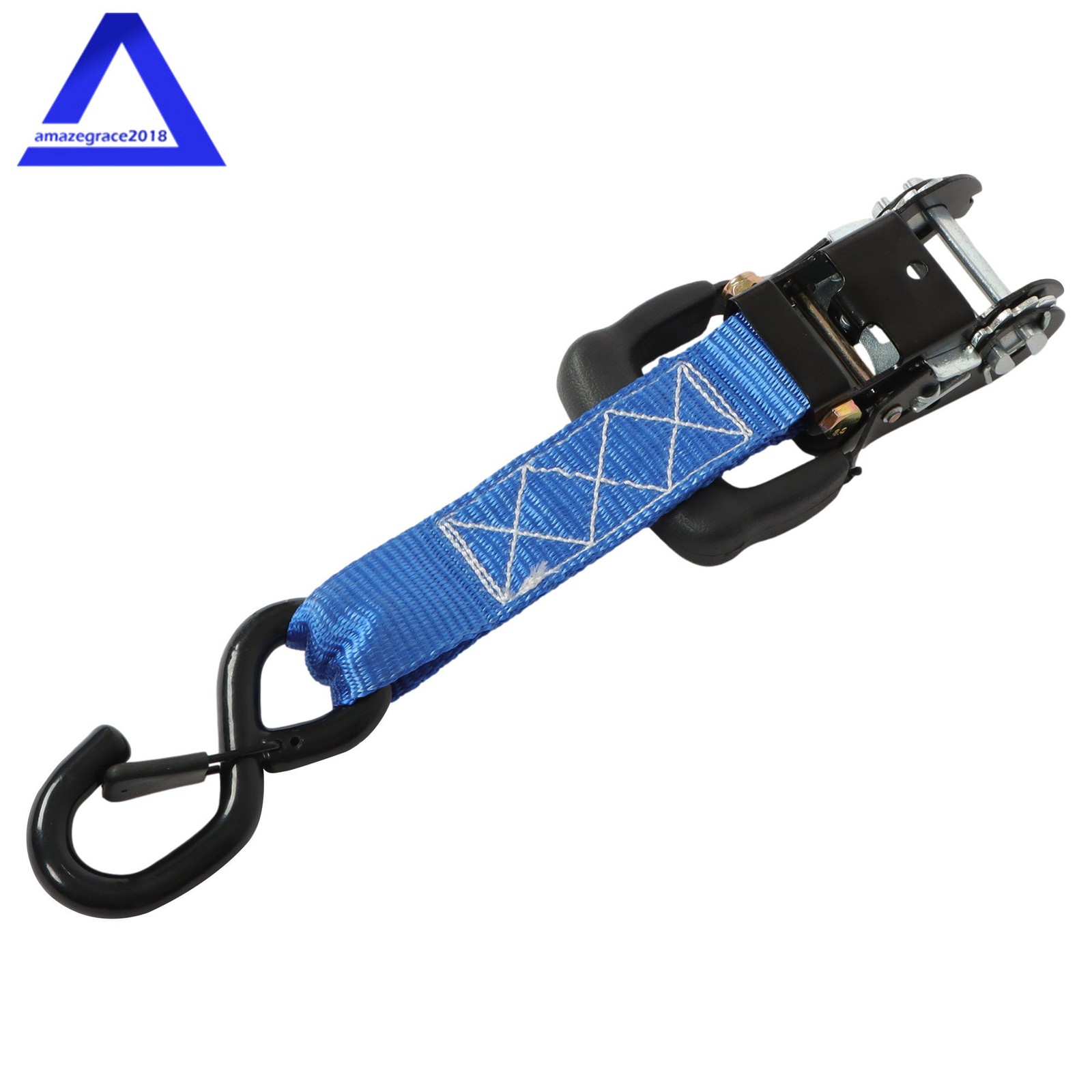 4 Pack 1.6″ × 8 Feet Heavy Duty Tie Downs 5208Lbs Ratchet Straps W/ S Hook Blue