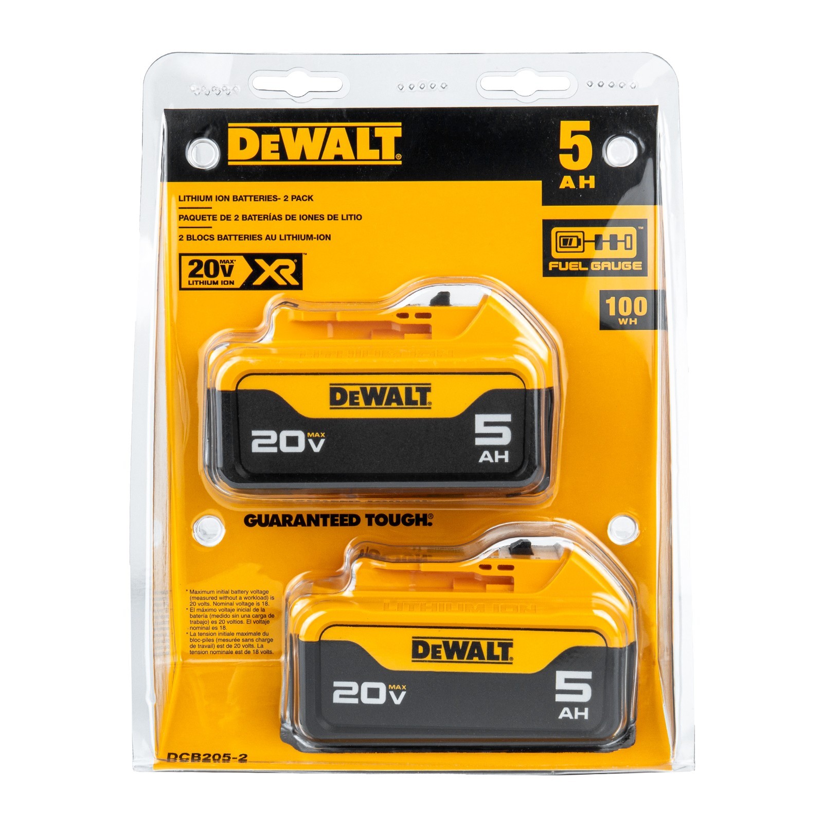 NEW (DCB205-2) DeWalt 20V MAX 5.0Ah Lithium-Ion Battery 2-Pack of DCB205