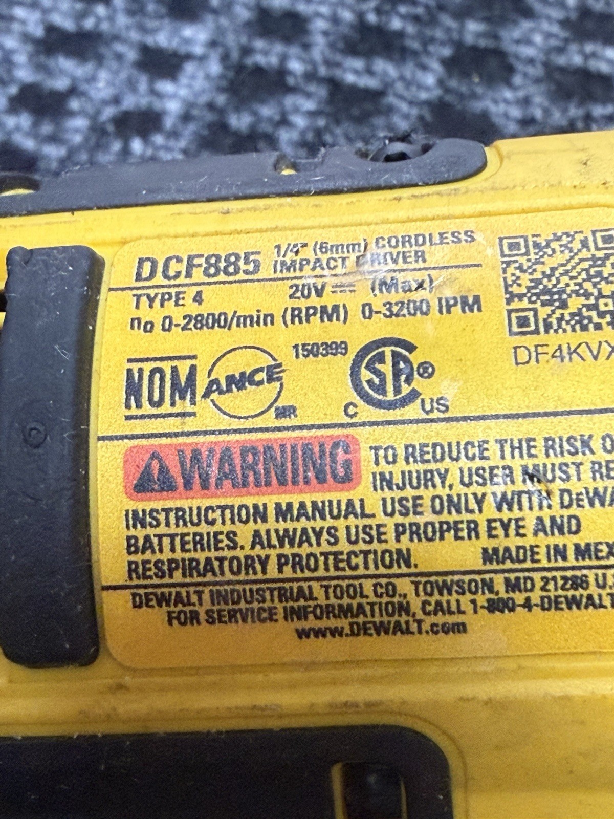 DEWALT DCF885 20V MAX Cordless Impact Driver 1/4″ Tool Only