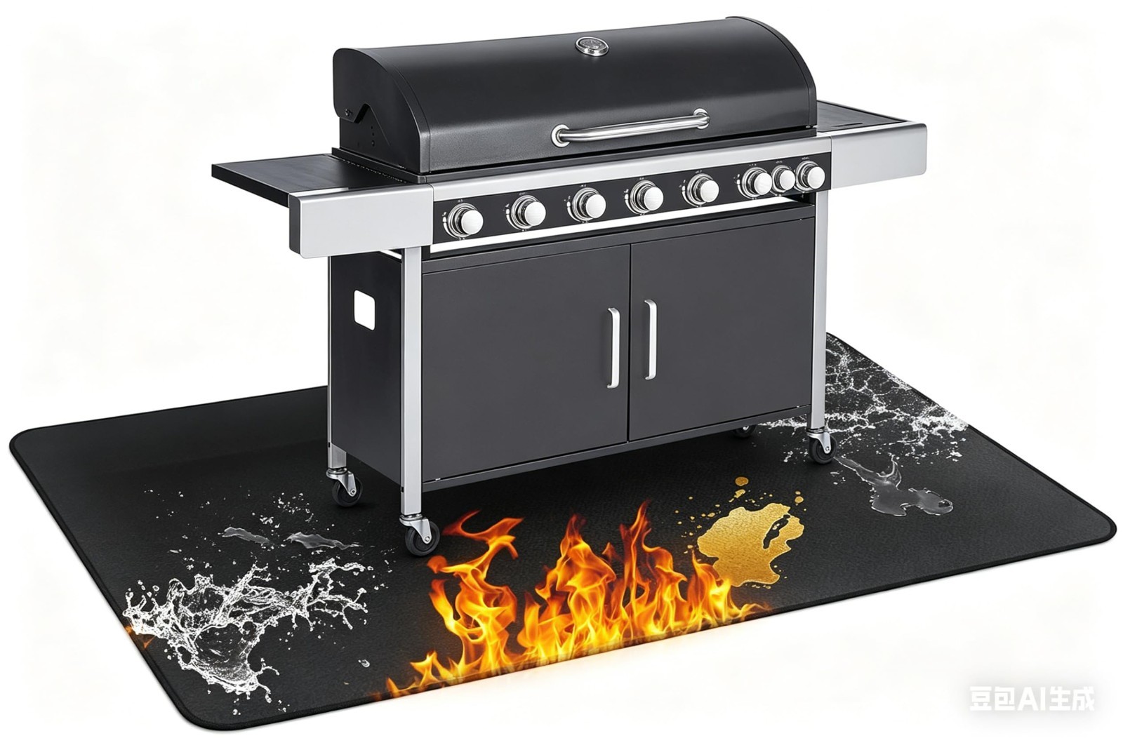 Large 65×48 Grill Mat – Fireproof, Waterproof BBQ Pad for Deck & Patio Use