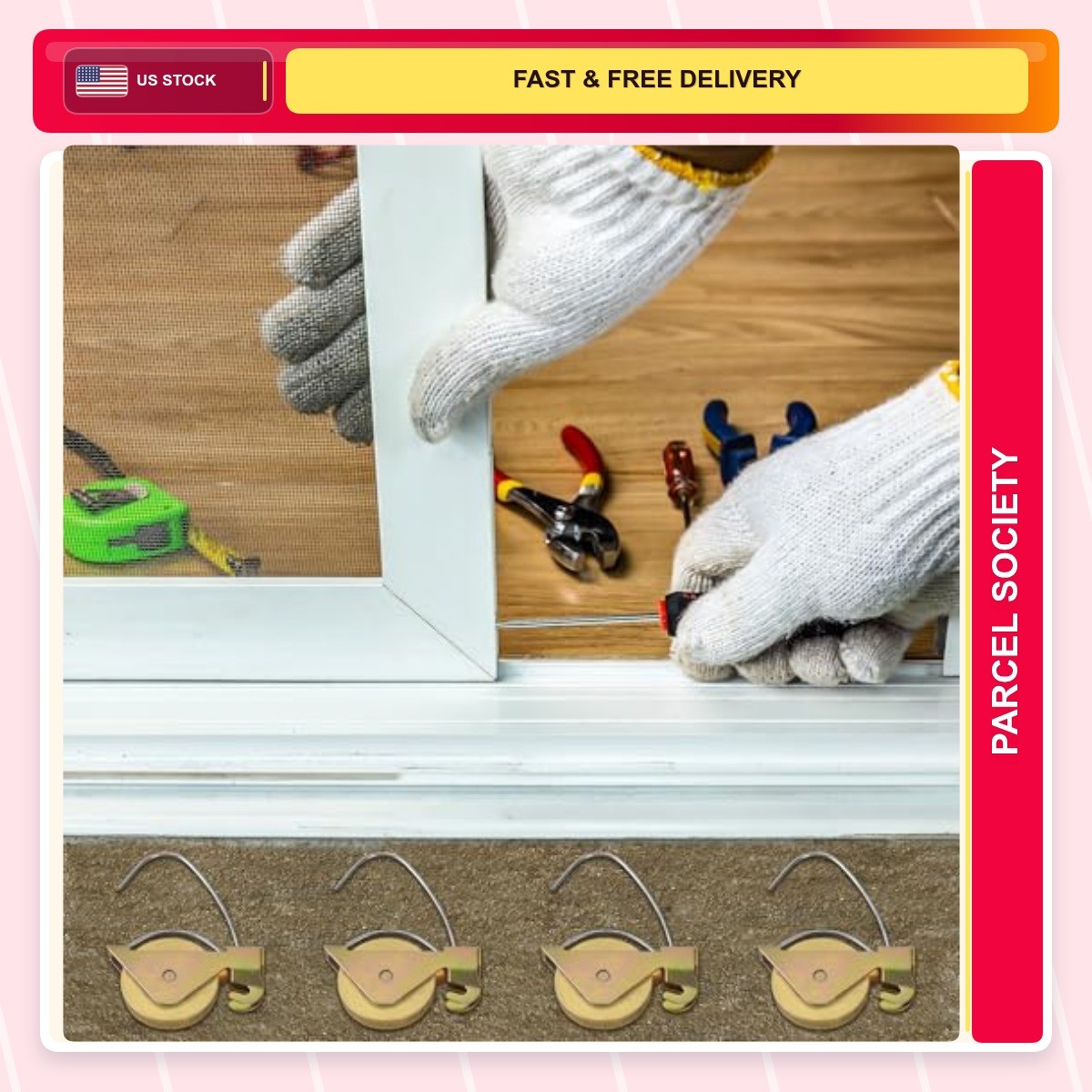 2-pack Sliding 200 Pounds Yellow 1.0 Count Screen Door Rollers Compatible Series
