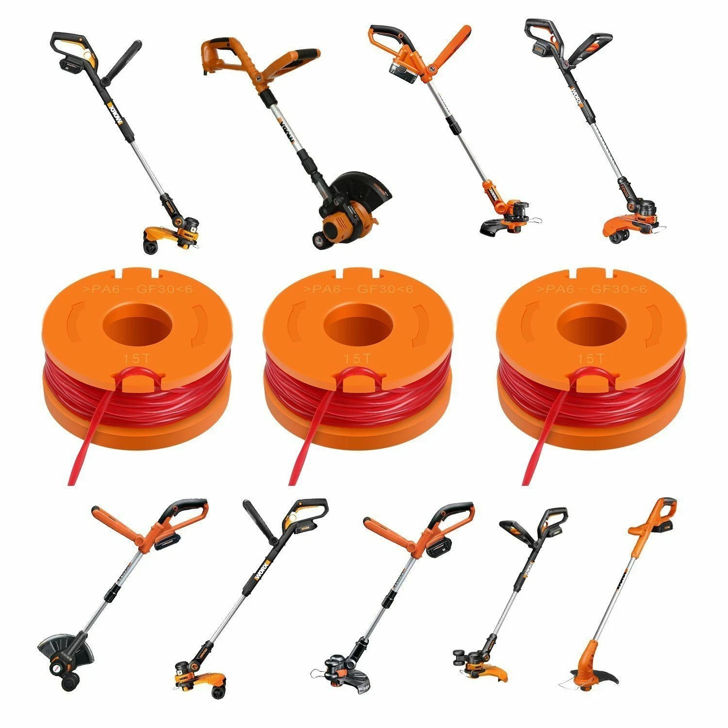 WORX WA0010 Replacement Spool Line For Grass Trimmer 10ft 12-pack **USA OWNED**