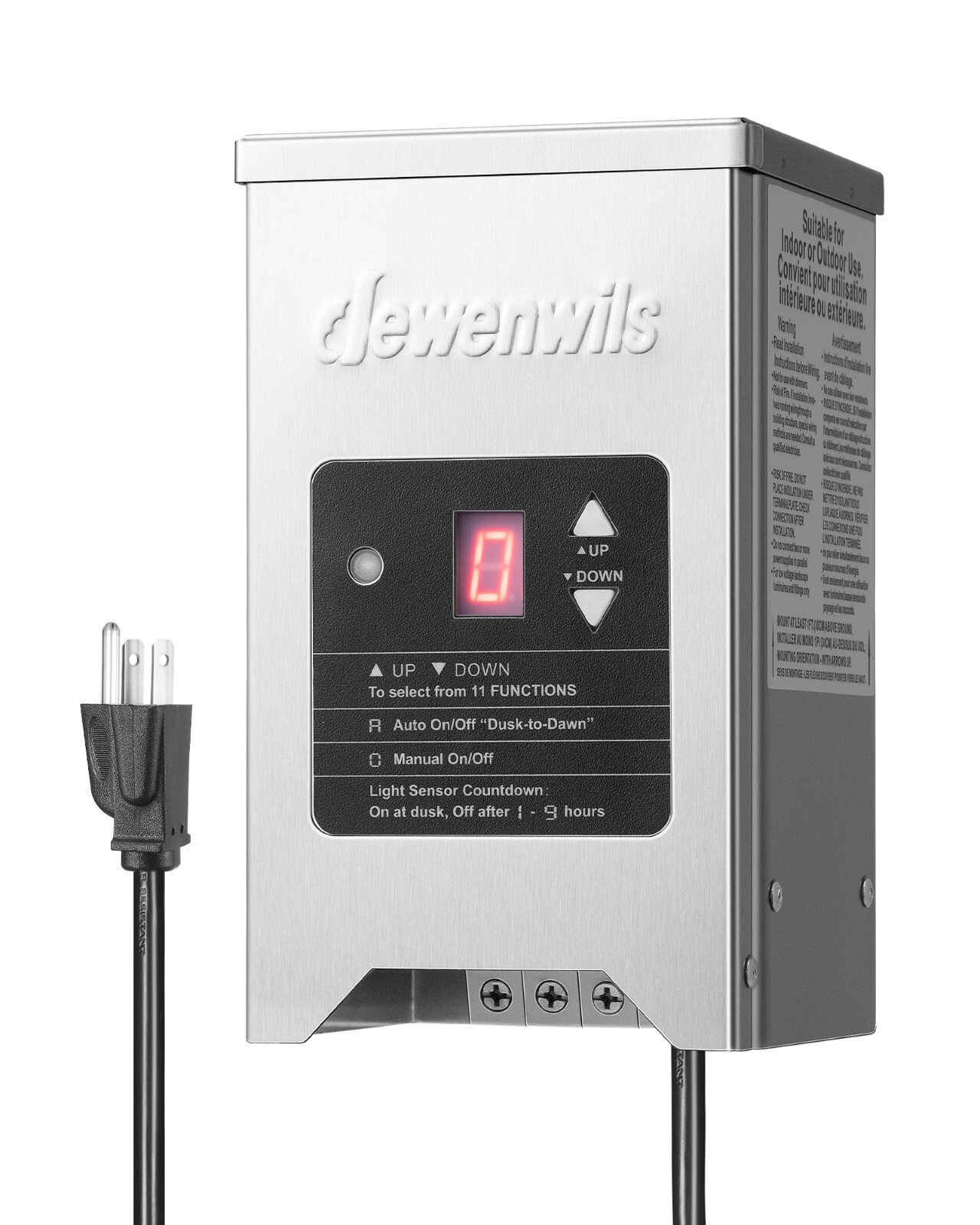 DEWENWILS 150W Landscape Lighting Transformer, Photocell & Timer, 12V/15V AC