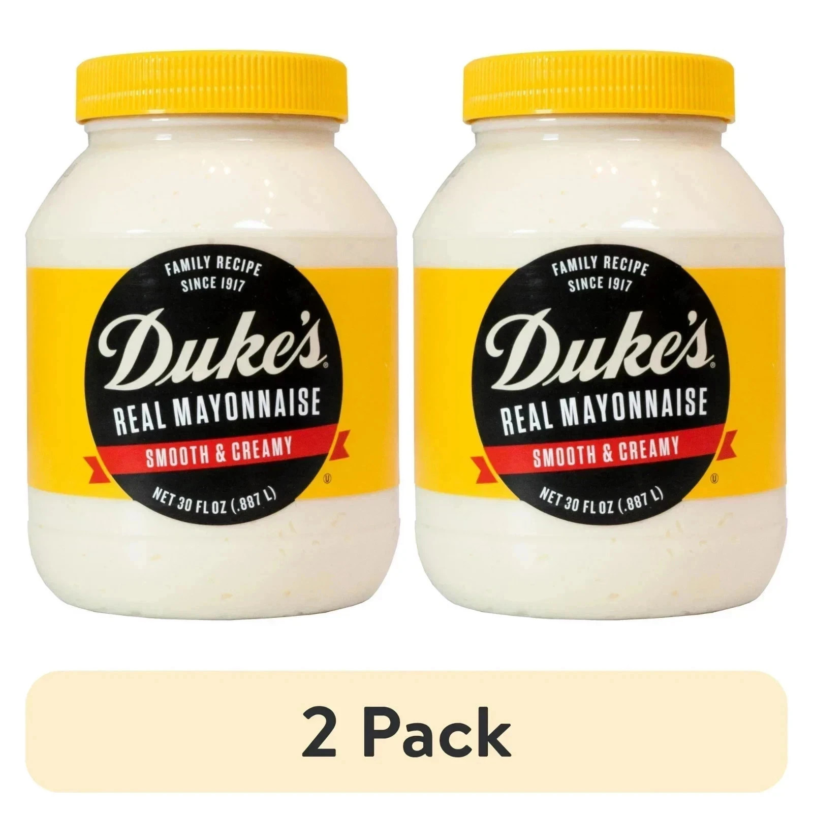 (2 pack) Duke’s® Real Mayonnaise, 30 oz Jar, Smooth & Creamy Mayo
