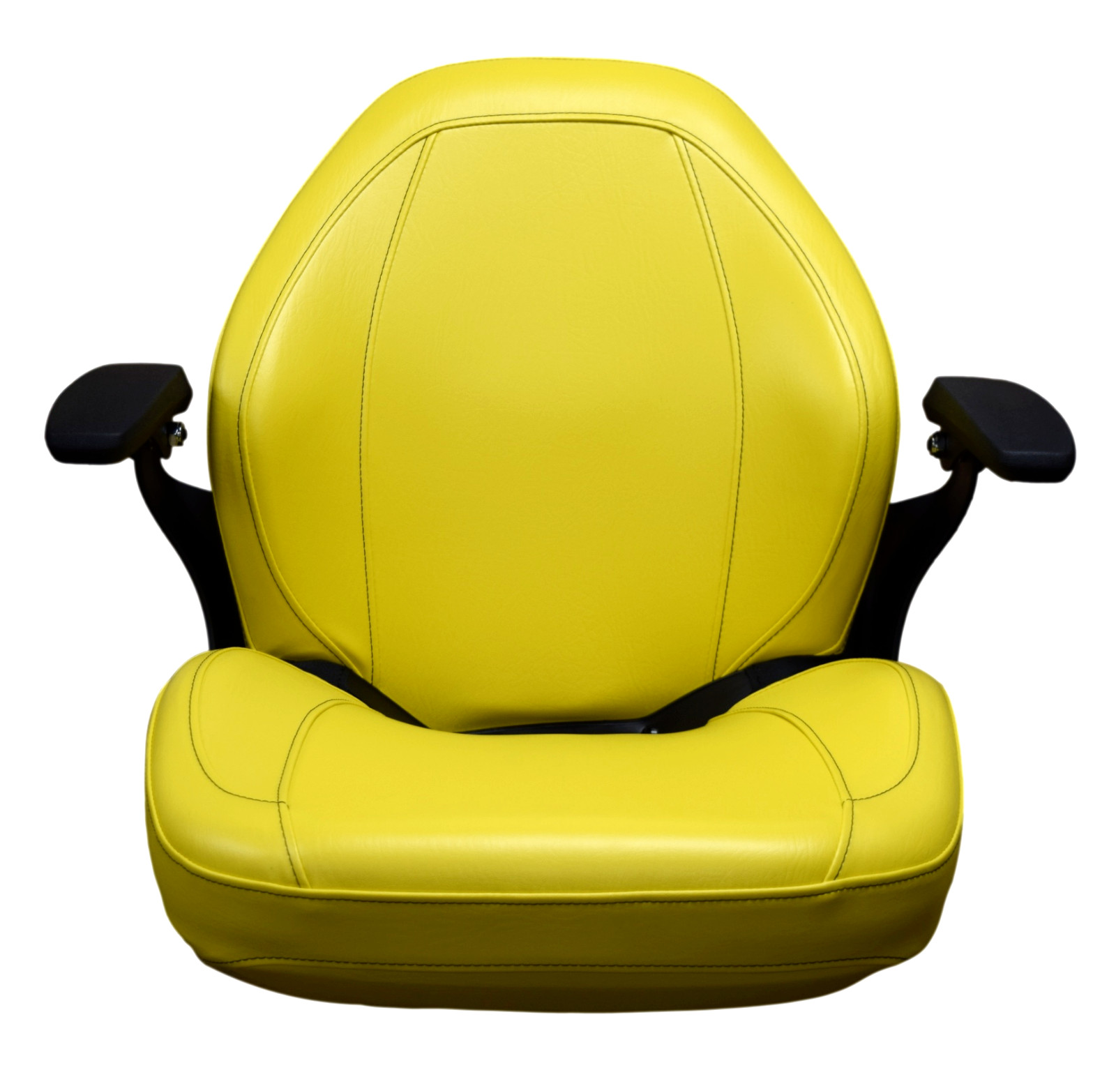 John Deere High Back Lawn Mower Compact Tractor Seat With Armrests Yellow