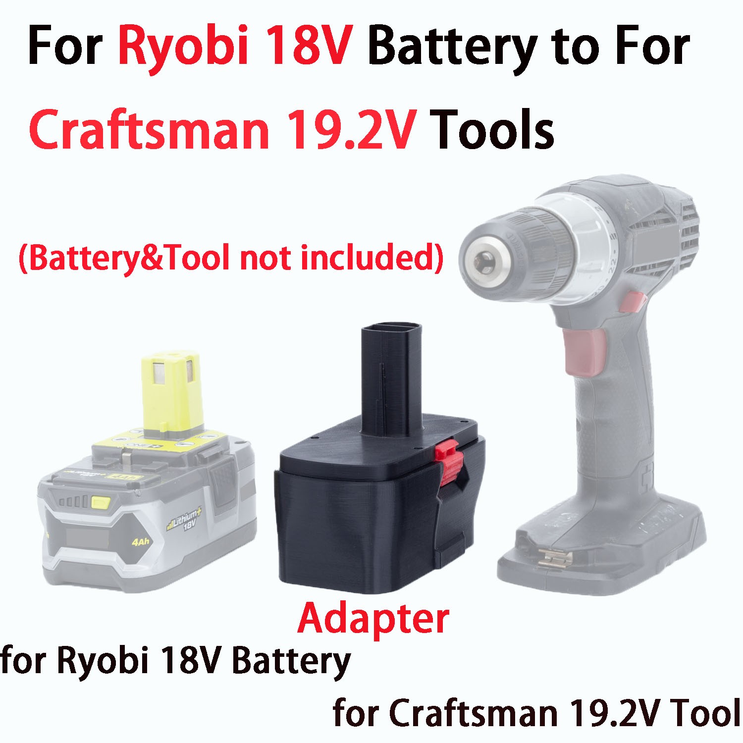 Battery Adapter for Craftsman C3 19.2V Power Tools Use on for Ryobi 18V Battery