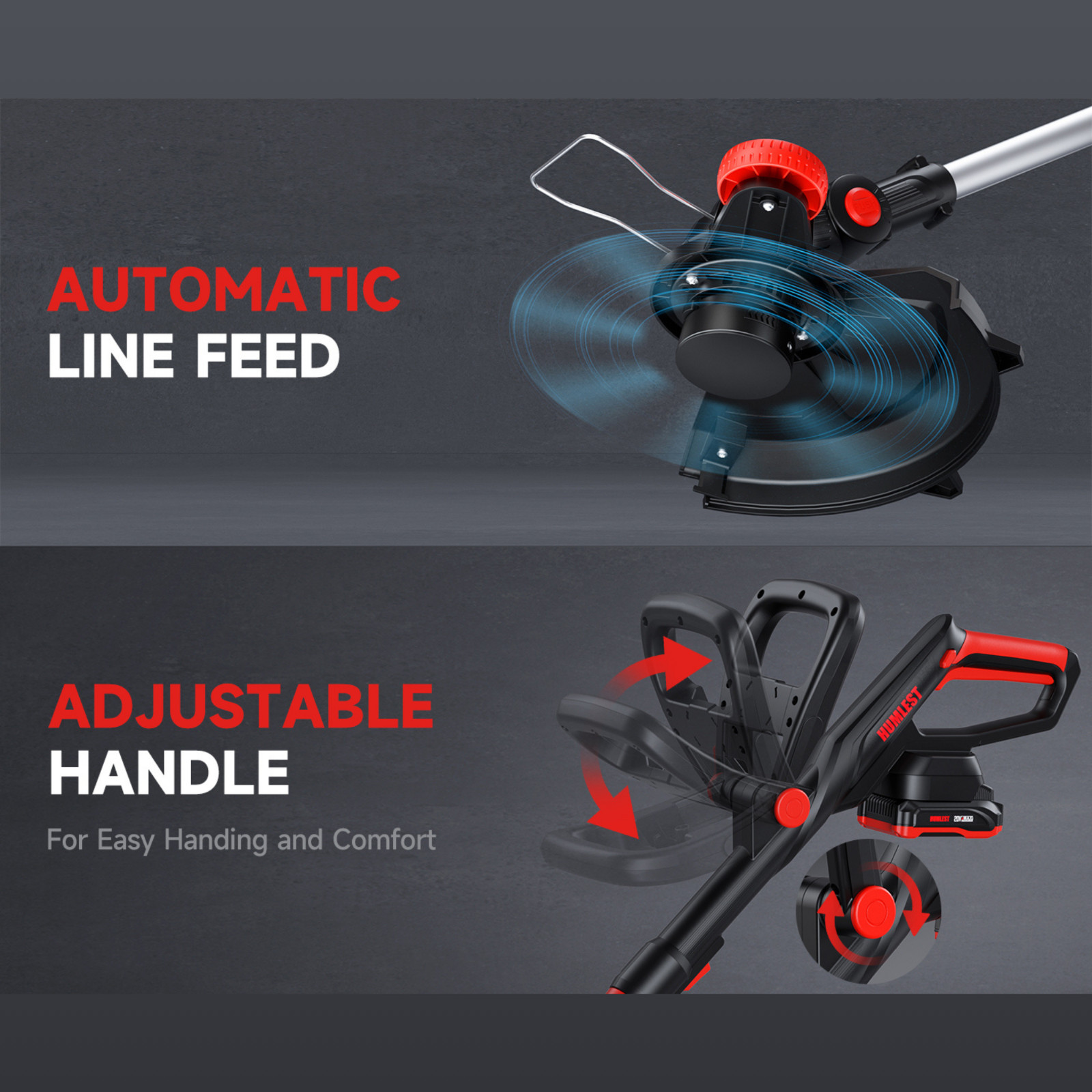 Cordless String Trimmer Set with Auto Feed Edger and Weed Trimmer – All Included