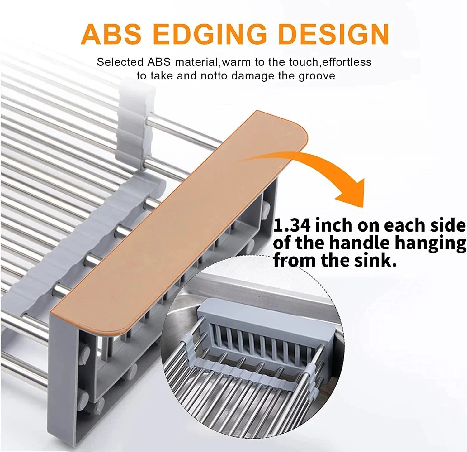Adjustable Stainless Steel Over Sink Dish Drying Rack Expandable Kitchen Drainer