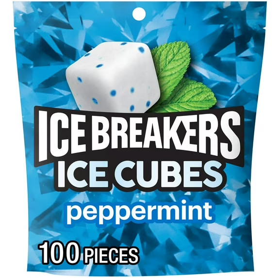Ice Breakers Ice Cubes Peppermint Sugar Free Gum 8.11 oz 100 pcs