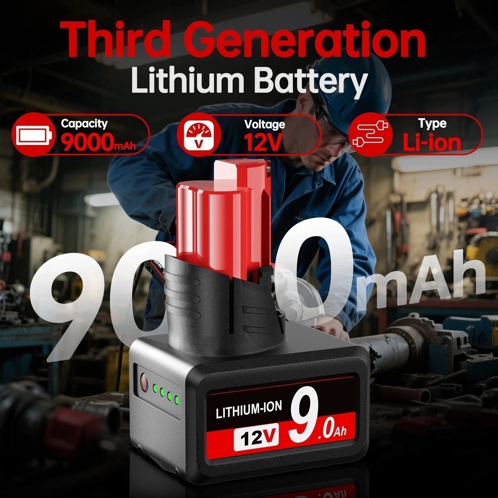 NEW For Milwaukee for M12 LITHIUM Extended Capacity 8.0Ah LCD Battery 48-11-2460