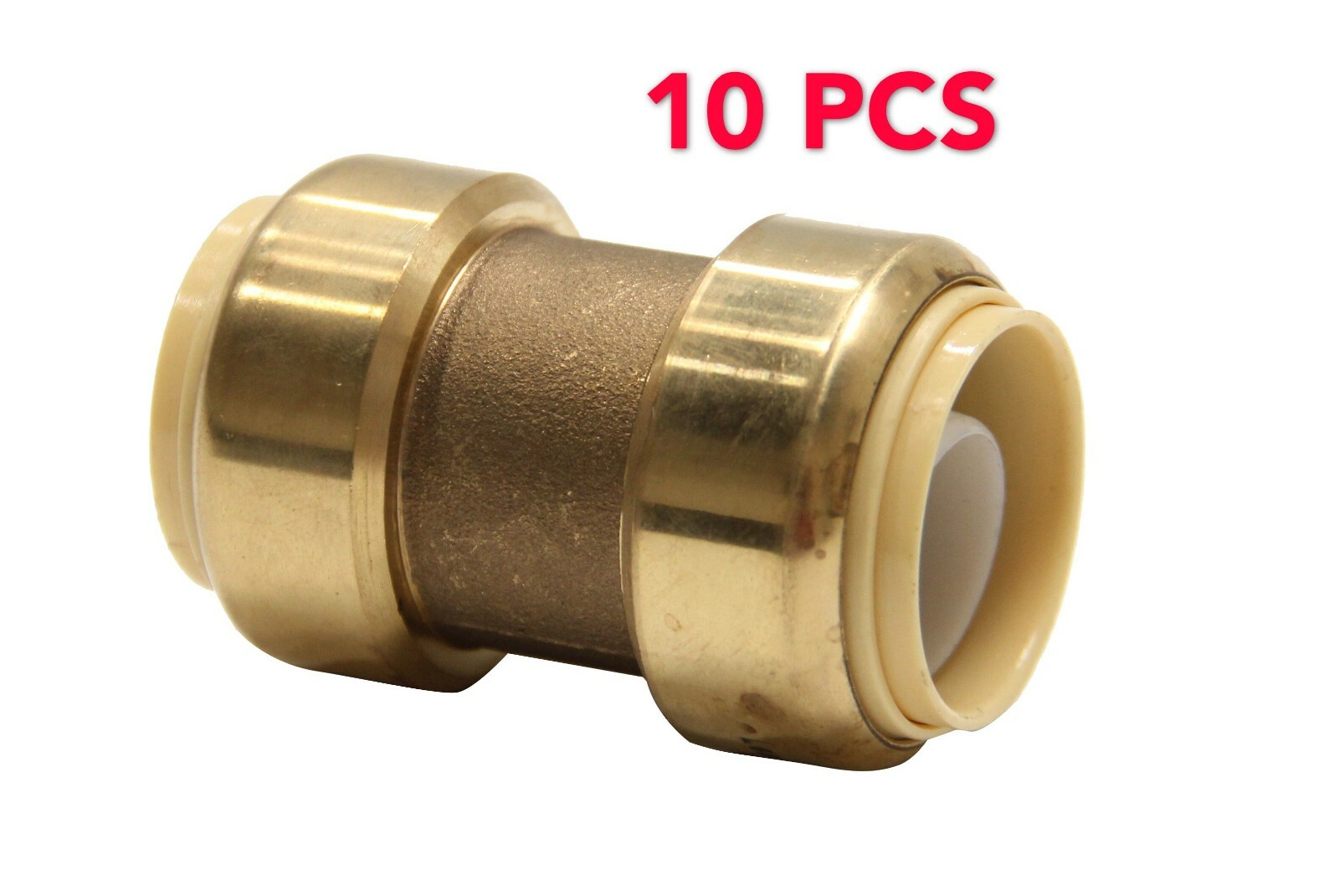 EFIELD 10PCS 3/4″ X 3/4″ PUSH FIT COUPLINGS BRASS FITTINGS WITH CLIP, NO LEAD