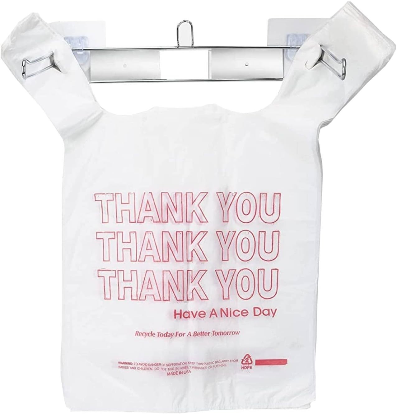 Wall Mount T-Shirt Grocery Bag Hanging Rack – Metal Hanging Plastic Bag Holder