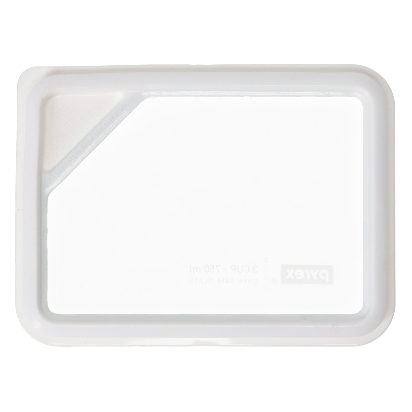 Pyrex OV-7210 Ultimate 3-Cup White Silicone Rimmed Glass Lid (2-Pack)