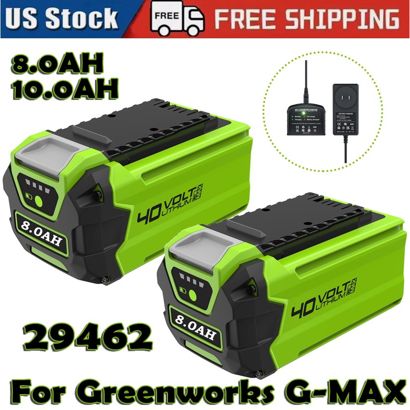 2pack 29462 For Greenworks 40V 8.0Ah 8000mAh Battery G-MAX Li-ion Replacement