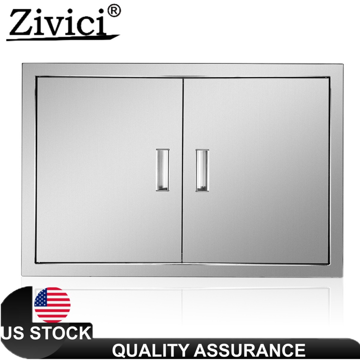 BBQ Access Door 30″W x 21″H Double Outdoor Kitchen Stainless Steel Flush Mount